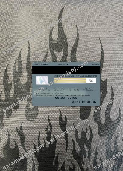 Belize Choice bank visa card photolook back